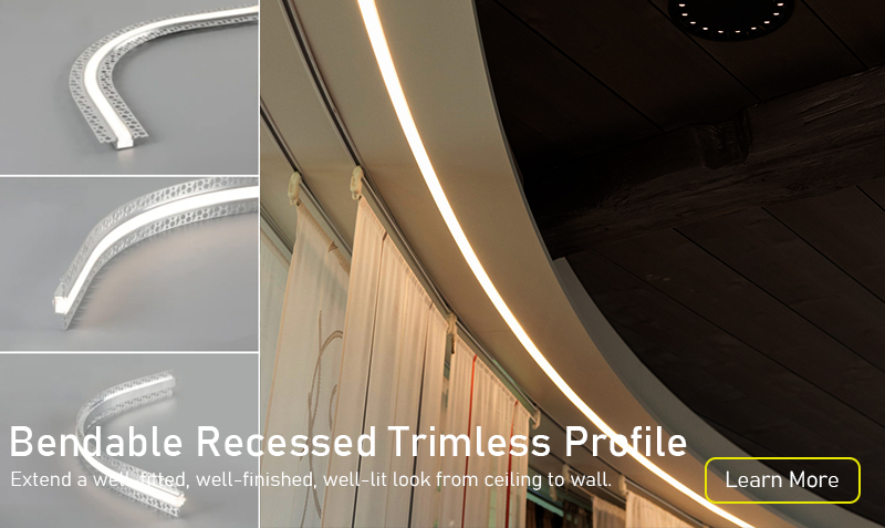 bendable recessed trimless led linear light